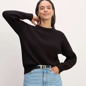 Everlane Cocoon Cotton Sweaterr in black